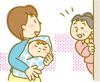 新生児訪問のイラスト