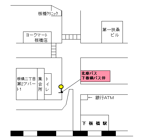 地図　下板橋駅バス停