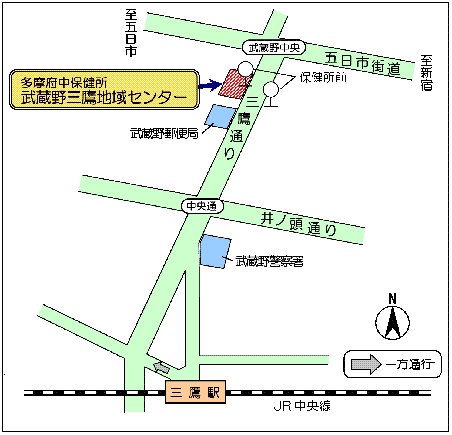 武蔵野三鷹地域センター の地図
